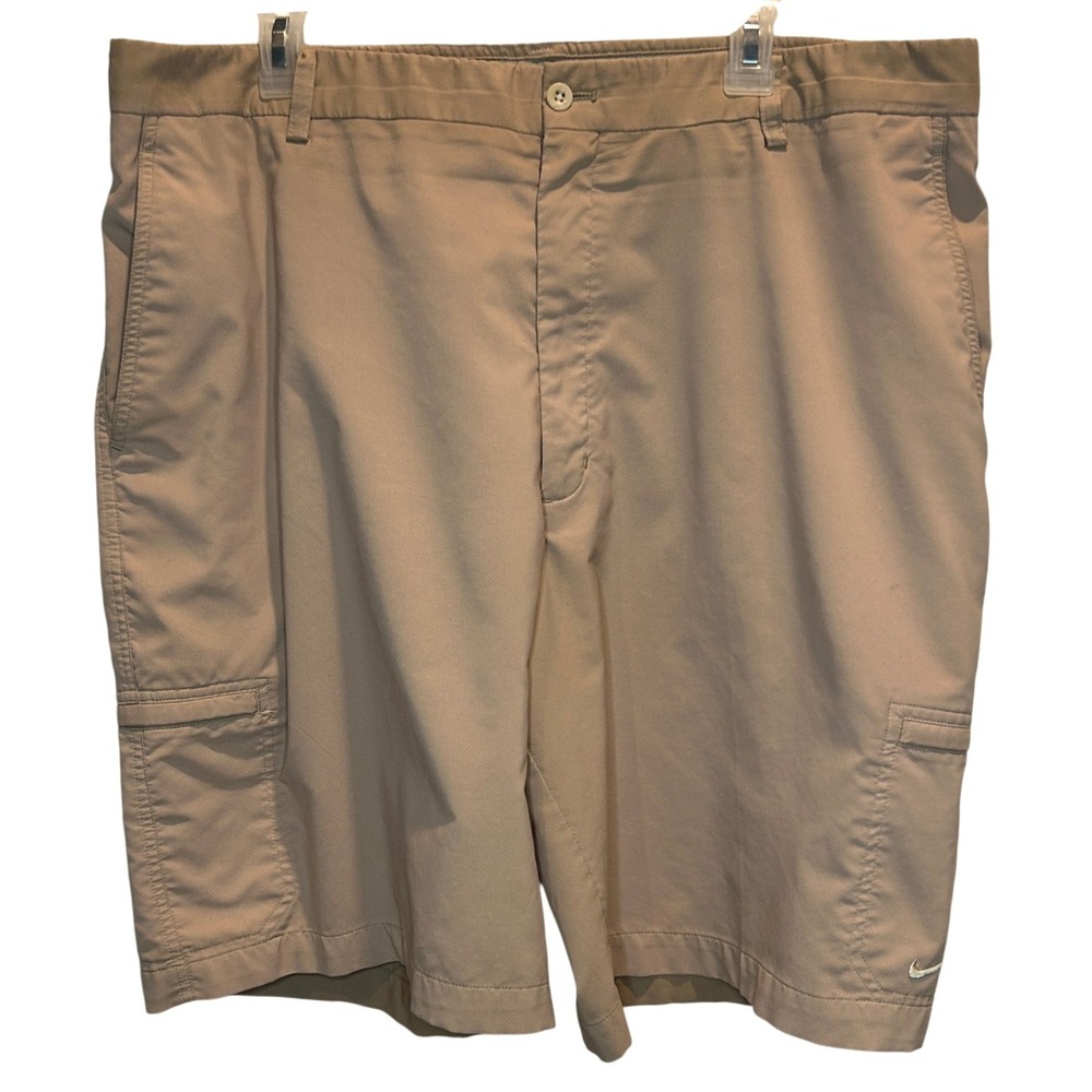 Nike Golf Cargo Shorts 40 Men;s Tan Khaki Fit Dry Stretch Performance Utility